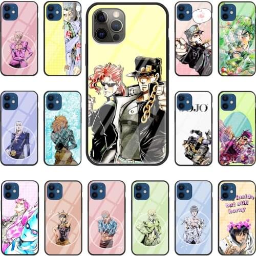 Case for iPhone 11 Pro Shell for iPhone 12 Pro Max X XR XS 7 8 Plus SE 2020 Glass Funda Phone Cover Art JoJo Bizarre Adventure