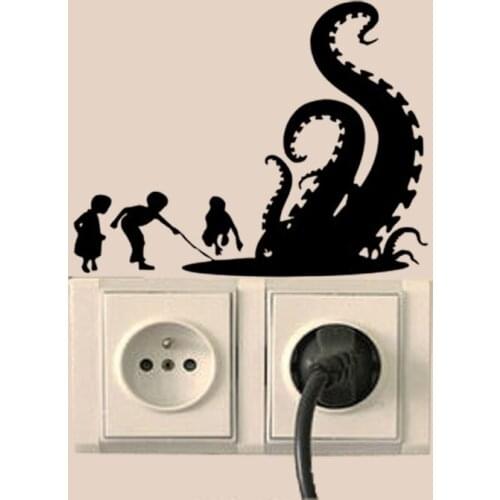 Child Octopus Tentacles Vinyl Switch Stickers Decor Fashion Wall Decals 5WS1308