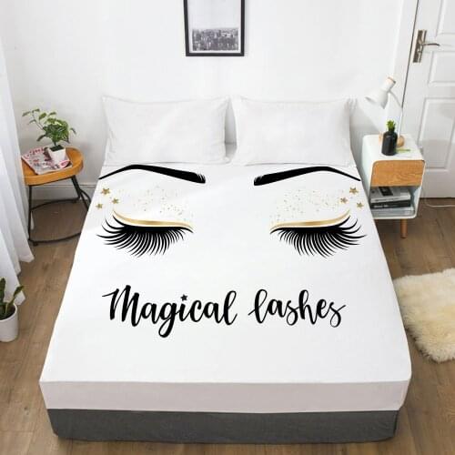 Fitted Sheet Mattress Cover With Elastic Band Bed Sheets Bedding Linens Queen King Size Bedsheet 90/160X200CM Magical Lash