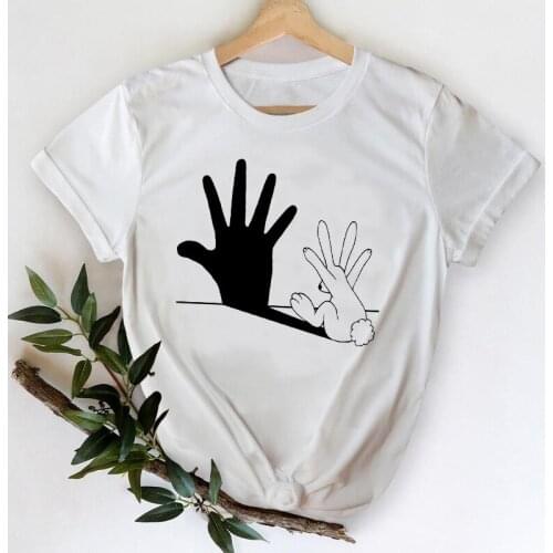 T-shirts for Women Lady Print Graphic Tshirt Female Tee T-Shirt Cartoon Funny Hand Animal Short Sleeve Spring Summer Top
