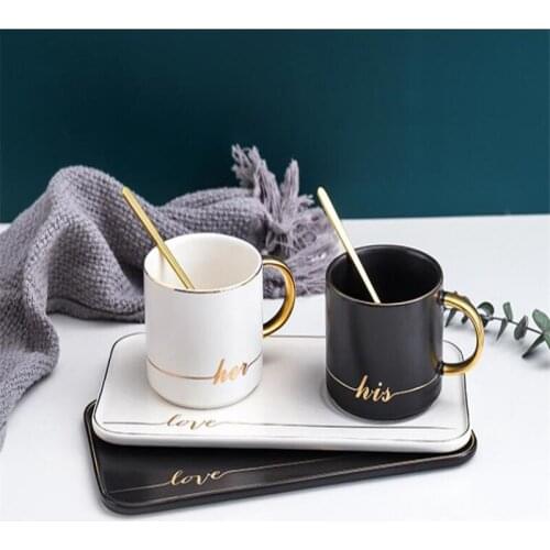 Ceramic Coffee Cup Small Delicate Nordic Style Simple Household Cup Set Light Luxury British Afternoon Tea Snack Plate 220ML