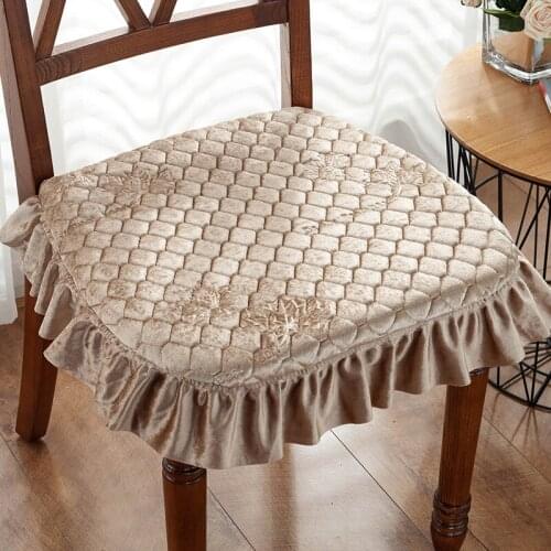 Lace Dining Chair Cushion 43*45cm Seat Cushions Office Pad Stool Seat Cushion Warm Plus Thick Cushion