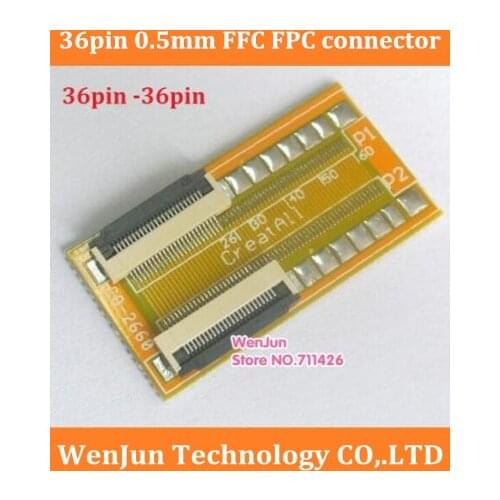TOP Selling 36Pin 0.5mm pitch FFC FPC connector flat soft cable /36P to 36P extension PCB adapter board