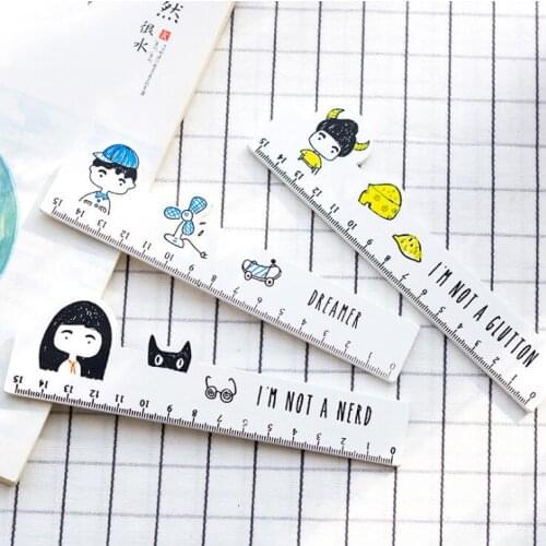 15cm My Best Classmate Regular Wooden Ruler Straight Ruler MeasuringTool Korean Style Stationery Supply Kawaii Accessories