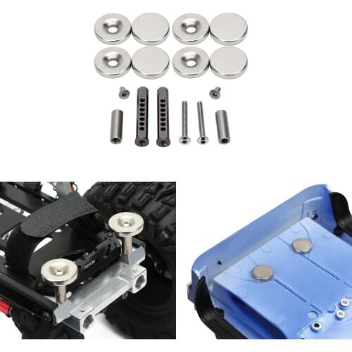 Metal RC Car Shell Post Mount with Magnet Set for 1:10 RC Rock Crawler Axial SCX10 90046 Body Parts