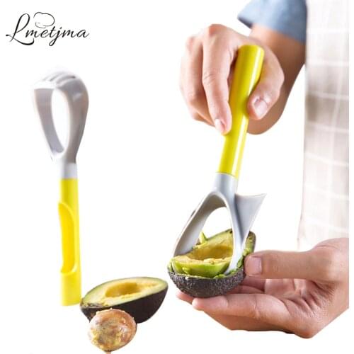 LMETJMA Multifunction 5 in 1 Avocado Slicer Plastic Fruit Pitter Corer Scoop Vegetable Fruit Masher KC0809-4