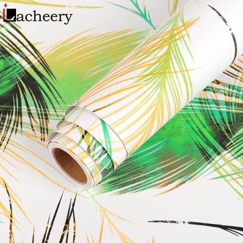 Green Leaves Wallpaper Roll for Wall Floral Mural Self Adhesive Wall Stickers Kitchen Bathroom Waterproof Film Home Decoration