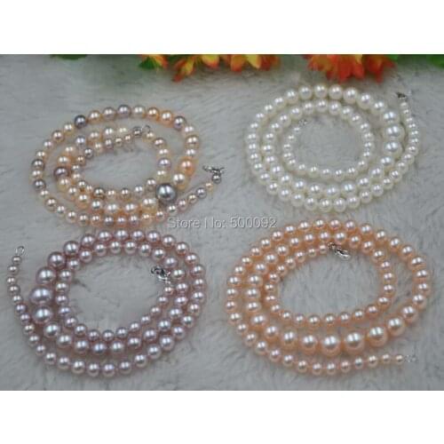 Wholesale 4 Qty Stunning 4-8.5mm Various color Freshwater Pearl necklace
