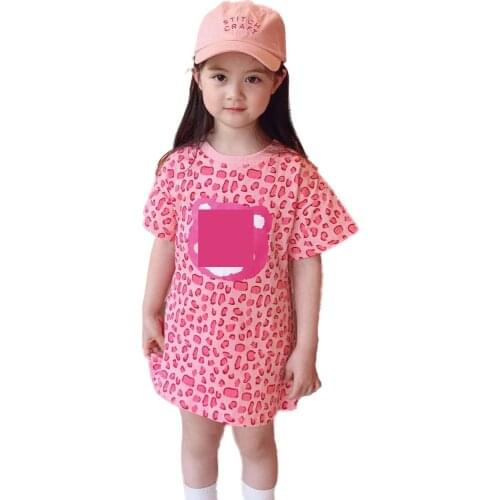 Girls Dress Girls Dress Childrens Dress Cartoon Dress Spring Summer New Girls Dress Pink Leopard Dress