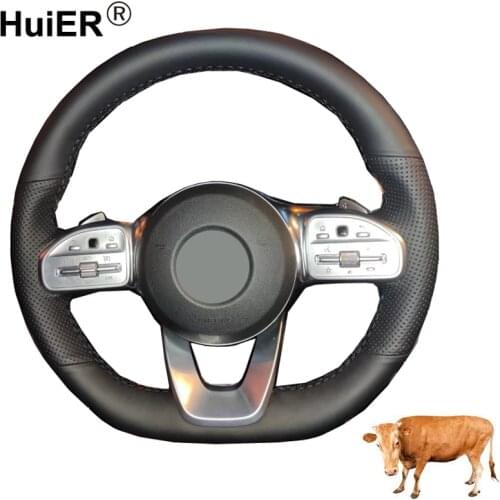 Hand Sewing Car Steering Wheel Cover Top Cow Leather For Mercedes-Benz A-Class W177 C-Class W205 E-Class W213 S-Class W222 GLS
