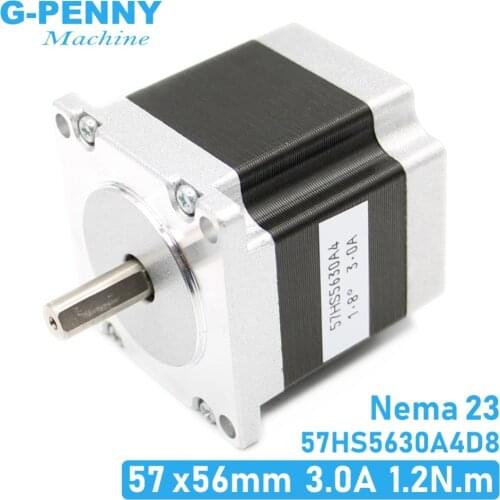 Stepper motor 57x56 D=8mm NEMA23 4 wires 3A 1.26N.m stepping motor 180Oz-in NEMA 23 for CNC engraving milling machine 3D printer