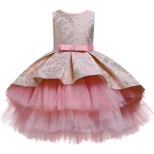 Flower girl high end wedding party Beaded tuxedo girl formal Eucharist party indoor dance party birthday tuxedo embroidery dress