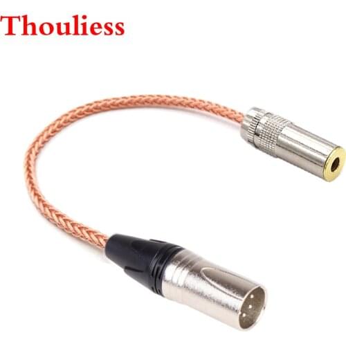 Thoulies HIFI DIY Single Crystal Copper 4.4mm Balanced Female to 4pin XLR Balanced Male Audio Adapter Cable 4.4mm to XLR Adapter