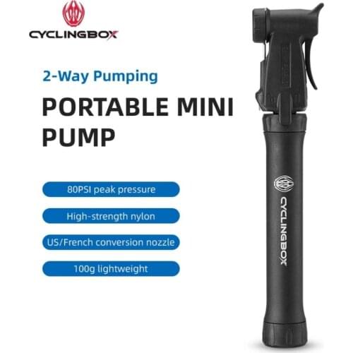 CyclingBOX Bicycle Air Pump 80 PSI High Pressure, With Bracket, Suitable For Front Fork and Rear Suspension Mountain Bike