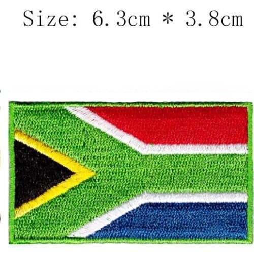 South Afric 2.5" wide embroidery flag patch river Johannesburg Wholesale free shipping iron left chest for Motorcycle badges
