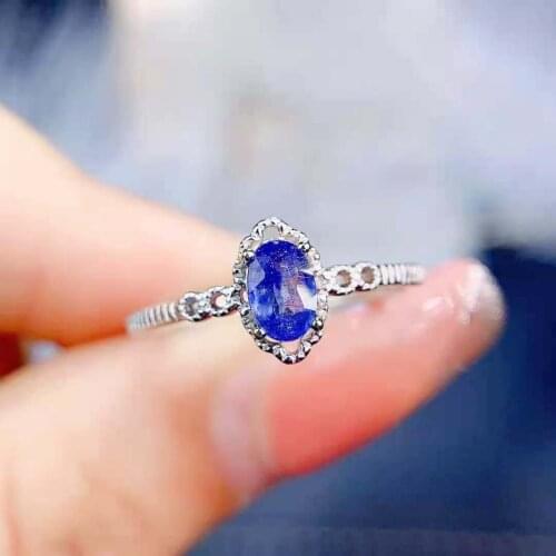 Fine Natural Sapphire/Ruby/Emerald Women’s Ring Real S925 Sterling Silver Fashion Charming Jewelry MeiBaPJFS