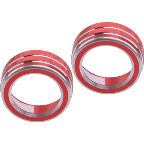1 Set Red Car CD Audio Switch Knob Rings Covers Trim Aluminum Alloy Styling Fit For Nissan Teana Altima 2019 2020