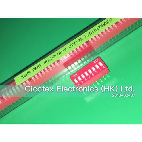 10pcs/lot DS-08-V DIP16 DS-08 8P ON DIP 2.54mm Gold-plated DIP Switch DS08V