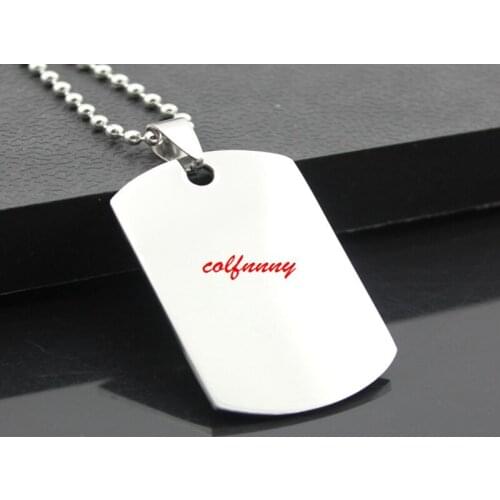 100PCS/Lot Fast Shipping 50*28*1.6mm Silver Mirror Effect Stainless Steel Blank Flat Metal Pet ID Dog Tag Pendant F062506