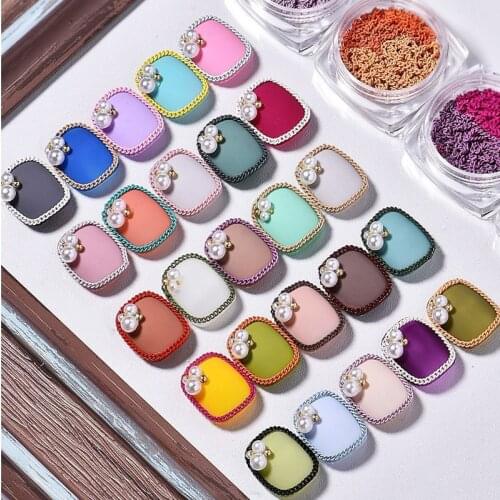 2pcs 50cm Macaron Chian Two Colors Colorful 3D Candy Nail Japanese Manicure Nail Decoration 2 colors Nail Art Decor Nail Salon