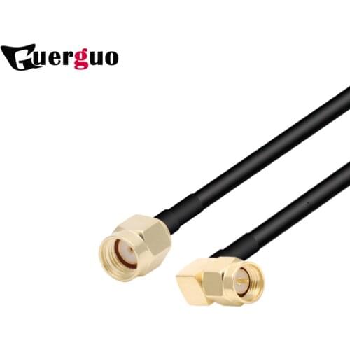 2PCS RG58 Coaxial Cable RP SMA Male to SMA Male90° Plug WiFi Antenna extension cable SMA Connector Adapter Pigtail