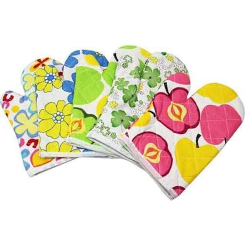 2Pcs Microwave Oven Glove Baking Gloves Kitchen Tool Cotton Heat Resistant Heat Insulated Pad Non-slip Kitchen Tool