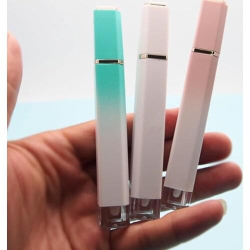 24/40pcs Pink White Green Lip Gloss Wand Tube Empty 5ml Lipgloss Container with Stopper Square Cosmetic Liquid Eye Shadow Bottle