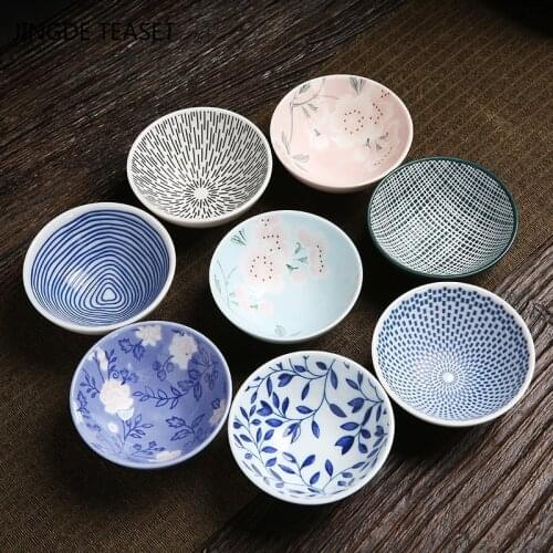 4 pcs/lot Chinese Ceramic Tea Cup Handmade Big tea bowl Celadon Teacup Teaware Accessories Portable Single cups gifts Drinkware