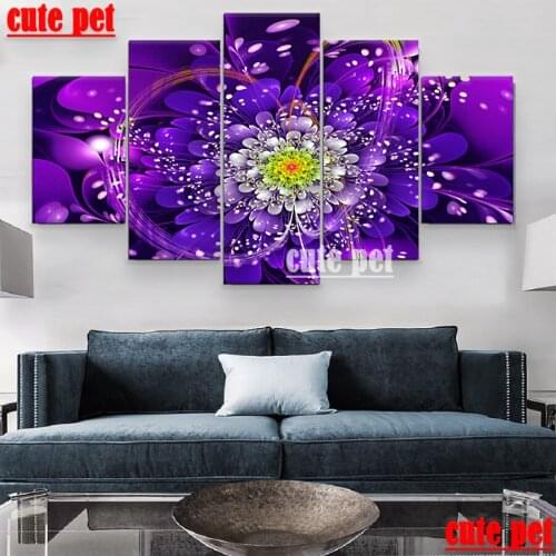 5PCS DIY Diamond Embroidery Fantasy flower Diamond Painting 5D Full Square Rhinestones Cross Stitch Diamond Mosaic Wall Decor