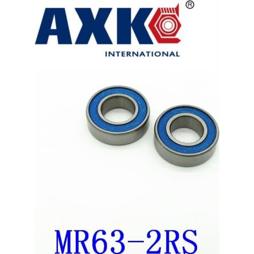 Axk 10pcs Mr63-2rs Abec-5 3*6*2.5 Mm Miniature Ball Bearings Mr63rs Z L630 Blue Rubber Seal Cover