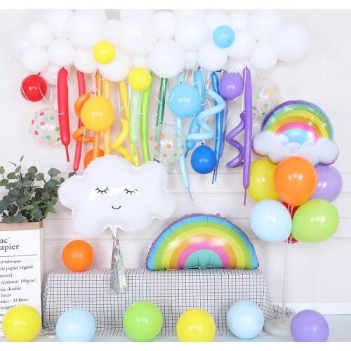 Ins Donuts Balloon Banner Candy Ice Cream Birthday Party Decor Baby Shower Cloud Balloon Garland Rainbow Ballon Set