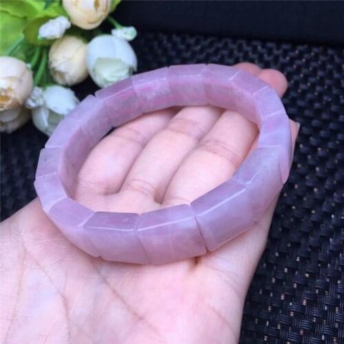 Natural pink bracelets rose crystals stones Bracelet Lucky for women men Crystal hand row
