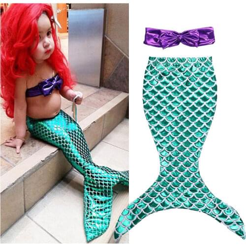 Baby Girl One-pieces Footies Kids Baby Girls Mermaid Tail Bikini Swimsuit Swimwear Bathing Suit Costume 1-7 Years