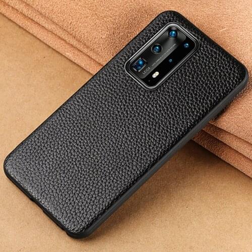 Genuine Litchi Grain Leather Phone case for Huawei P40 Pro P20 P30 P40 Lite Mate 20 Y7 Y9 Cover For Honor 8X 10i 10 20 Pro 9X
