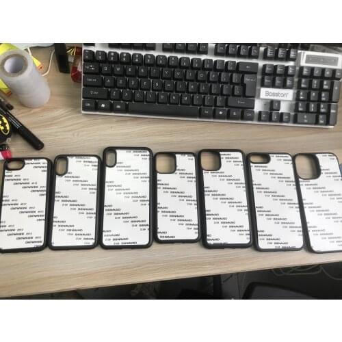 Freeship can mixed 2D Sublimation Blank phone cover rubber TPU+PC printing case for iphone XR 7 8 11 12 mini pro xs xs