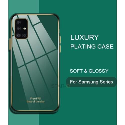 Luxury Plating Phone Case For Samsung Galaxy A51 A71 A21s A31 Galaxi A32 4g A52 A72 A12 A42 5g M51 M31 Soft Silicone Back Cover