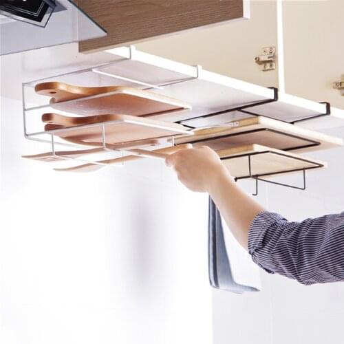 Kitchen Towel Holder Cutting Board Rack Chopping Board Holder Stainless Steel Hanging Storage Shelf Rack Kitchen Organizer