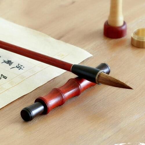 Chinese Calligraphy Painting Pen Holder Hill Shape Solid Wood Pen Resting Paper Weight Desk Supplies Customized