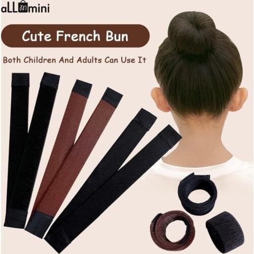 Kids Hair Accessories Synthetic Wig Donuts Bud Head Band Ball Braider Magic DIY Tool Bun Maker Sweet French Dish Made Hair Band