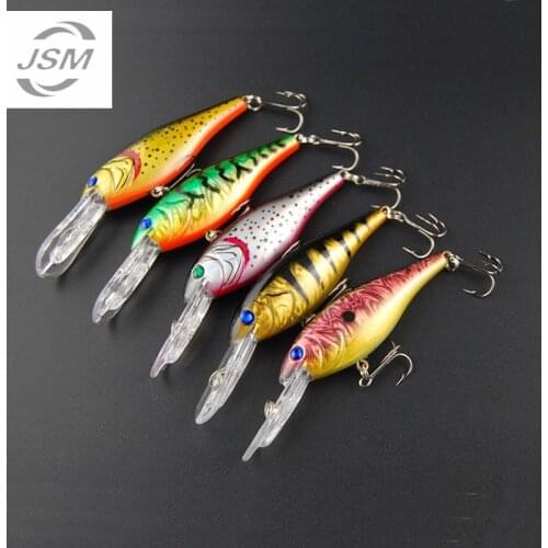 JSM 1 piece Plastic hard fly Fishing Lure 3D Fish Eye jig Minnow lures Hard Bait leurre souple
