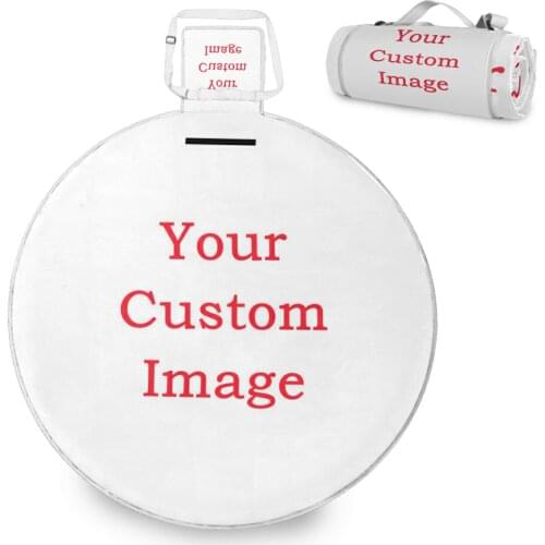 Custom Pattern Round Picnic Mat Moistureproof Anti-Slip Lightweight Hiking Camping Pad Foldable Picnic Blanket Outdoor Beach Mat