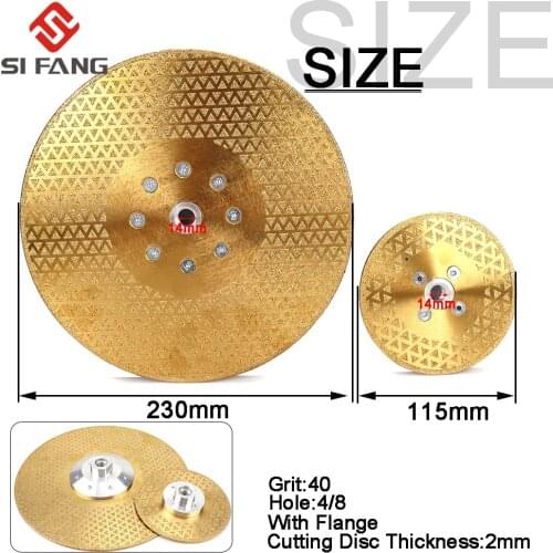 M14 Electroplated Diamond Cutting Grinding Disc gold Flange Saw Blade for Granite Marble Ceramic 1Pc 115/125/230mm