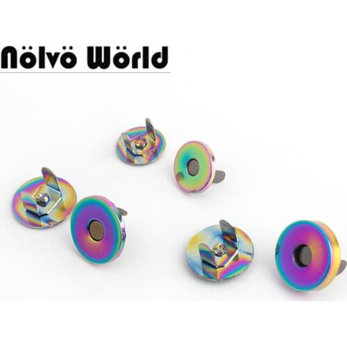 10-50 pieces 2 sizes 18*2mm 18*4mm 3/4" rainbow metal Invisible magnetic button for DIY shoulder bag crossbody hardware