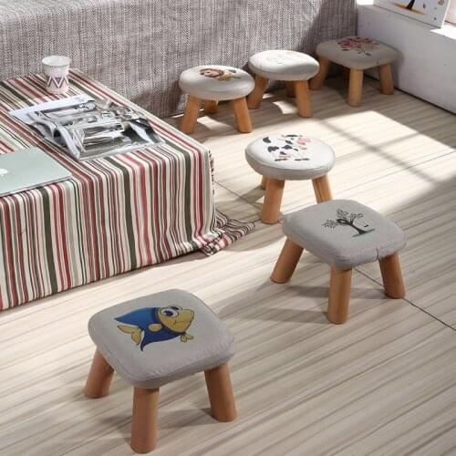 Small stool solid wood for shoe tea several short home decor room creative children adult bench sofa round stool