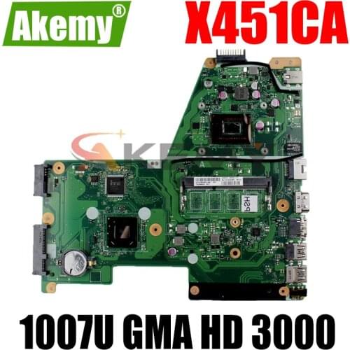 Akemy Laptop motherboard For Asus X451CA F451 F451C X451CA Mainboard REV.2.1 HM70 1007U GMA HD 3000
