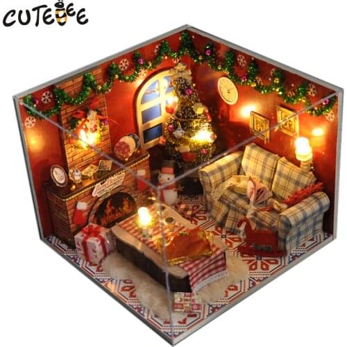 Doll House Miniature DIY Dollhouse With Furnitures Wooden House Christmas house Toys For Children Birthday Gift TW8