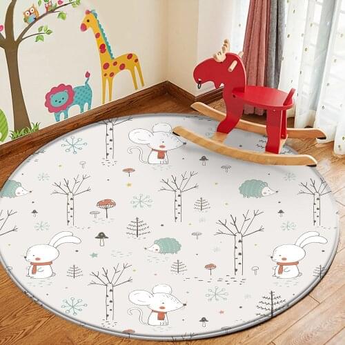 Fashion Modern Art Soft Cartoon Rabbit And Mouse Childrens Flannel Carpet Childrens Room Anti-slip and Anti-fouling Carpet&Rug