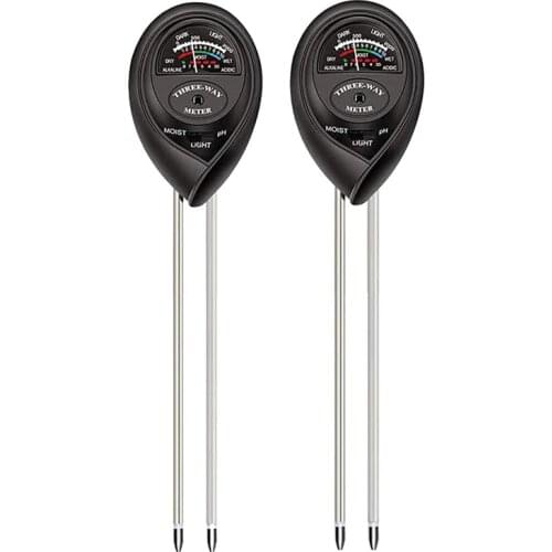 2Pcs Soil Test Kit,Soil PH Meter,3-In-1 Soil Tester Kits with Moisture, Moisture Meter & Water Monitor,Light and PH Test