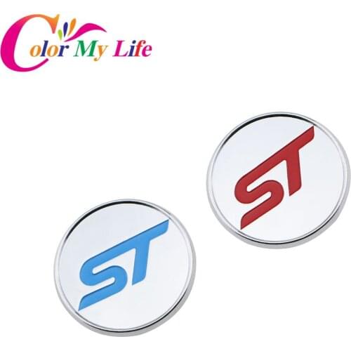 Color My Life ABS Chrome St Logo Sequins Ignition Key Ring Stickers For Ford Fiesta Ecosport 2012 - 2015 2016 2017 Accessories