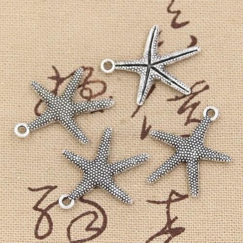 20pcs Charms Starfish 26x22mm Antique Silver Color Plated Pendants Making DIY Handmade Tibetan Silver Color Jewelry
